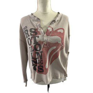 Daydreamer For Free People Rolling Stones Henley Thermal Womens Top Size M
